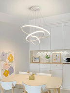 LED Ceiling Chandeliers Rings with Remote (White)