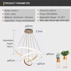 LED Ceiling Chandeliers Rings with Remote (White)