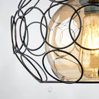 Modern Hanging Ball Ring Black