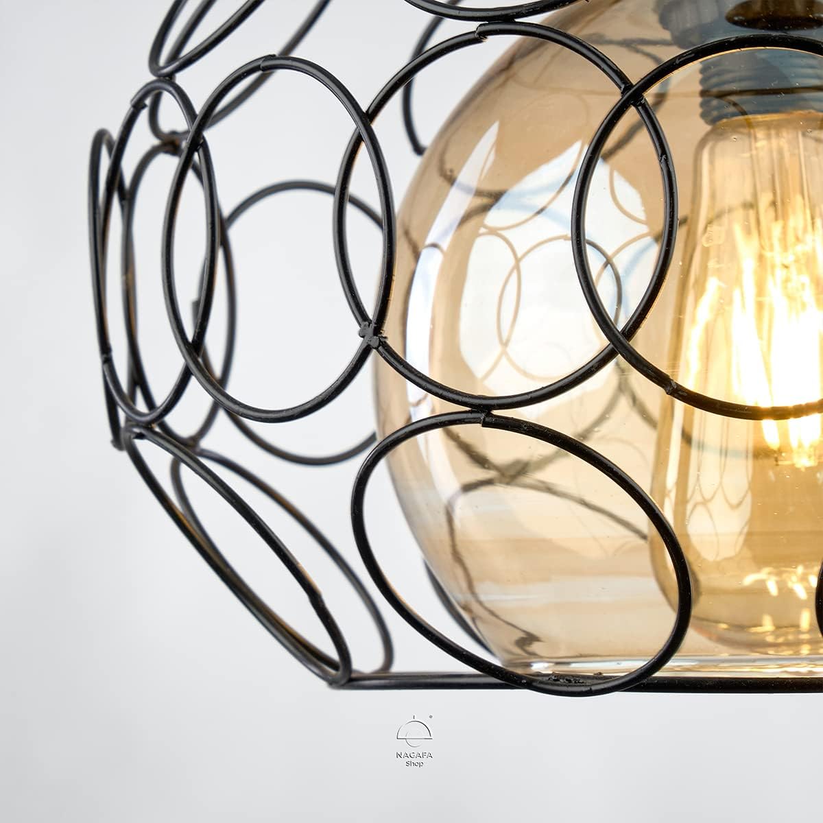 Modern Hanging Ball Ring Black