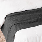 Cotton Club Waffle Blanket Throw Charcoal