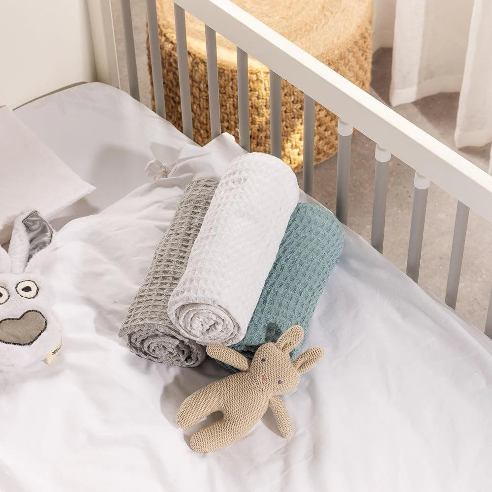 Waffle Baby Blanket Light Grey